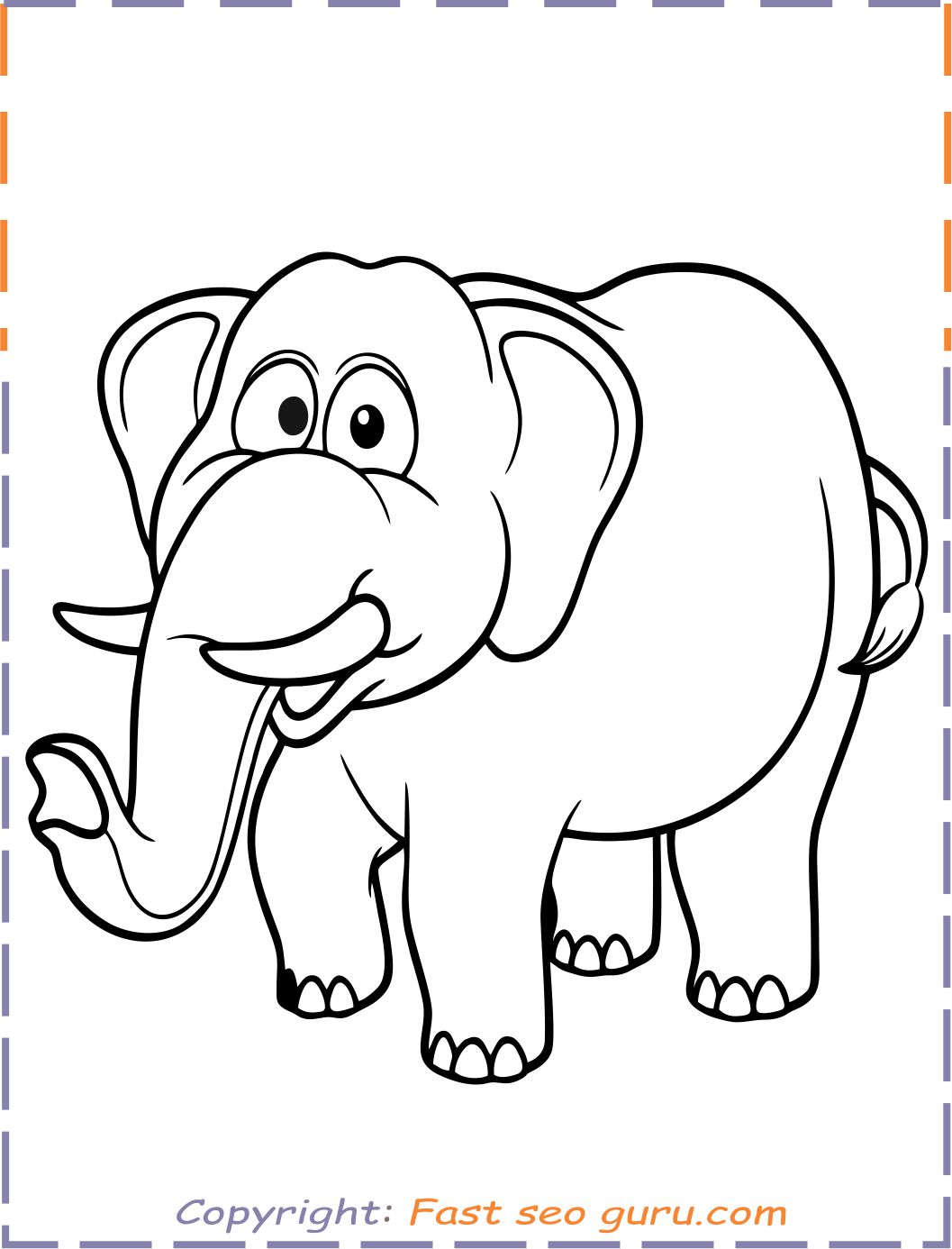 Elephant colouring pages to print